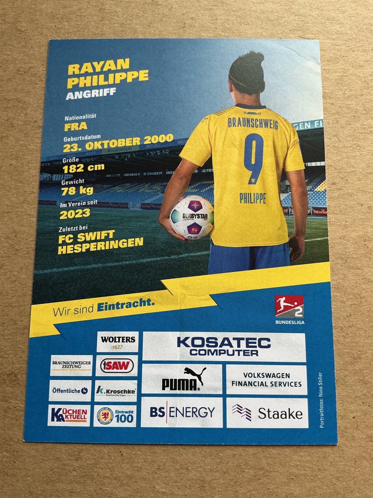 Rayan Philippe, France 🇫🇷 Eintracht Braunschweig 2023/24 hand signed - Autographs-World