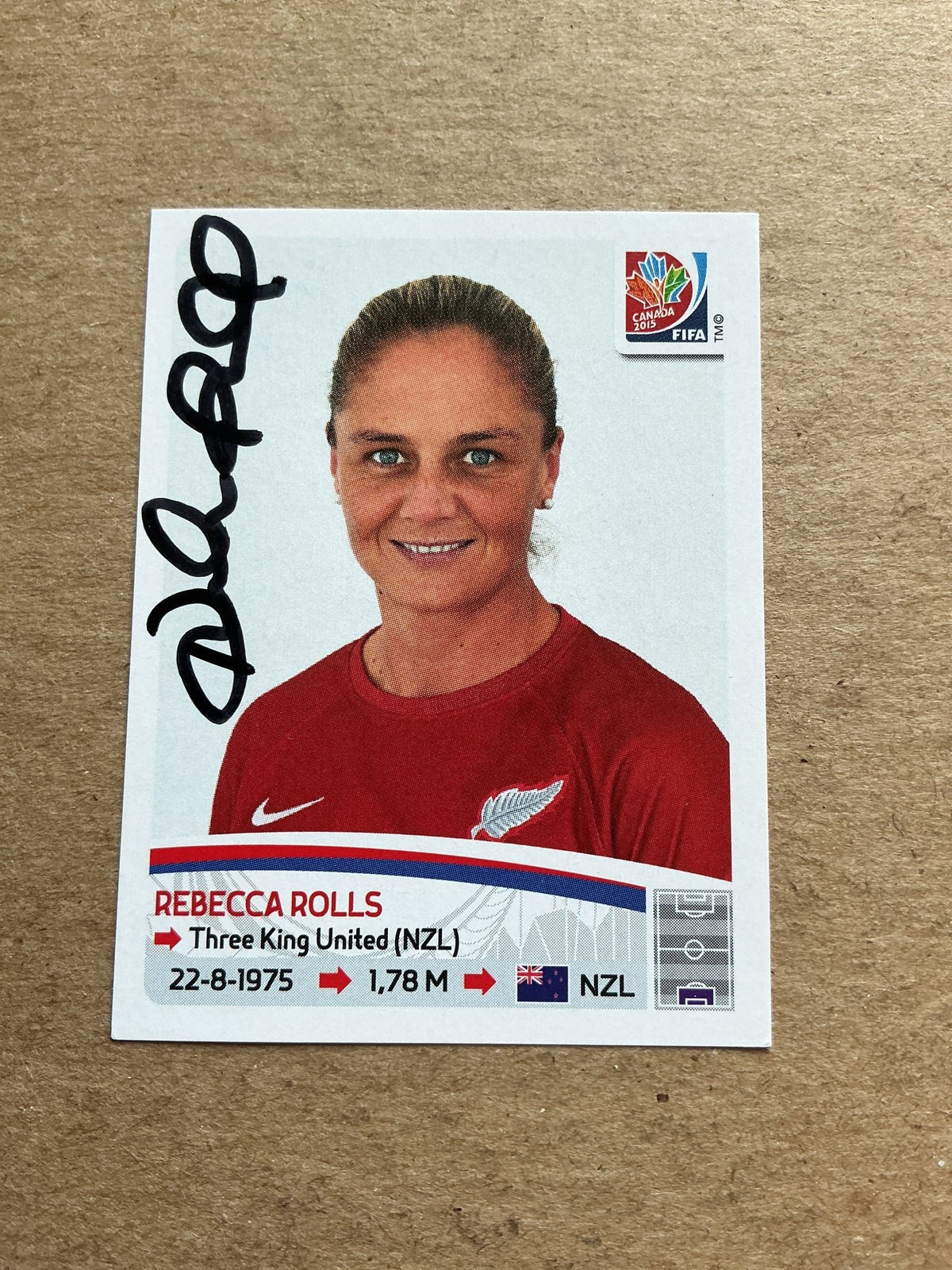 Rebecca Rolls, New Zealand 🇳🇿 FIFA Women’s World Cup 2015 Panini hand signed - Autographs-World