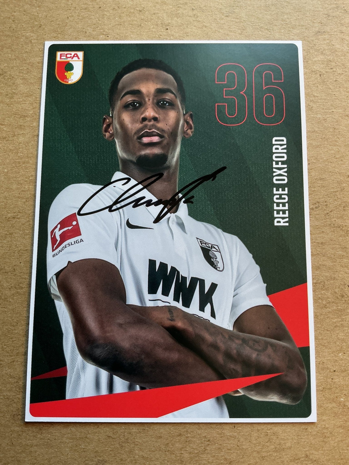 Reece Oxford, England 🏴󠁧󠁢󠁥󠁮󠁧󠁿 FC Augsburg 2020/21 hand signed - Autographs-World
