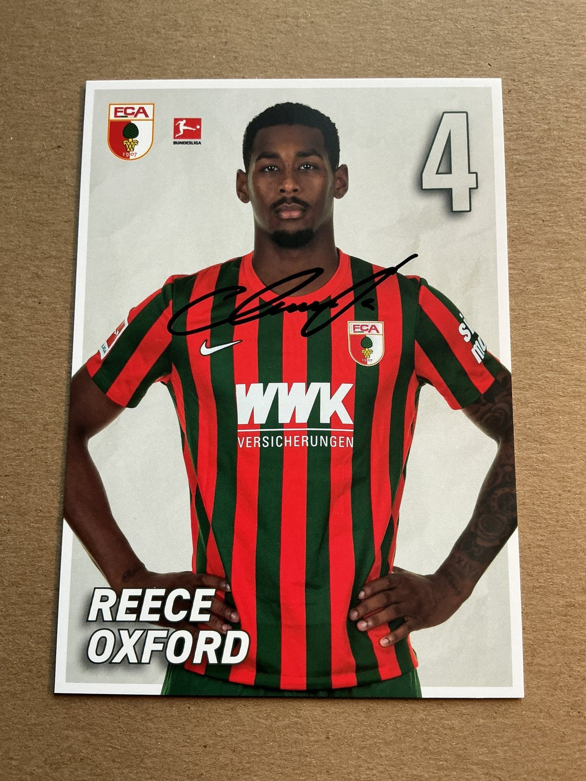 Reece Oxford, England 🏴󠁧󠁢󠁥󠁮󠁧󠁿 FC Augsburg 2021/22 hand signed - Autographs-World
