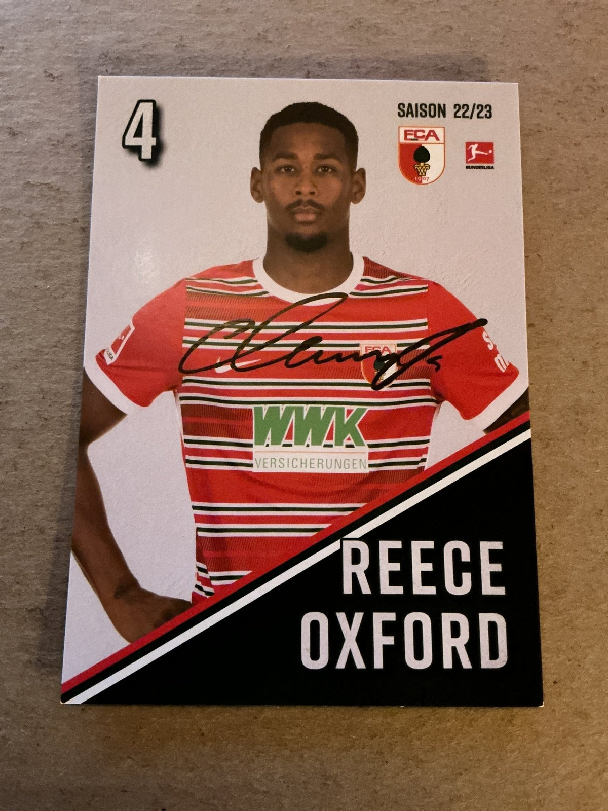 Reece Oxford, England 🏴󠁧󠁢󠁥󠁮󠁧󠁿 FC Augsburg 2022/23 hand signed - Autographs-World