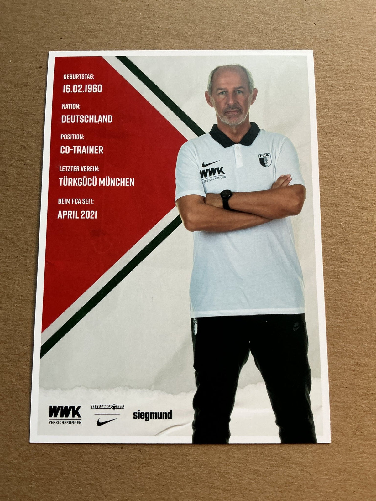 Reiner Maurer, Germany 🇩🇪 FC Augsburg 2021/22 hand signed - Autographs-World