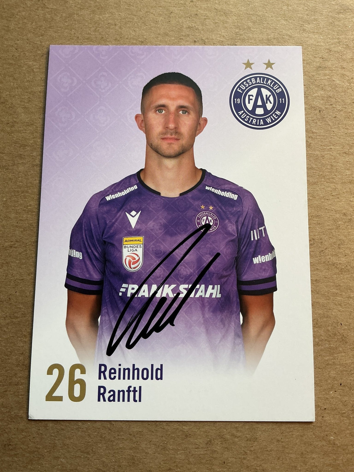 Reinhold Ranftl, Austria 🇦🇹 Austria Wien 2024/25 hand signed - Autographs-World