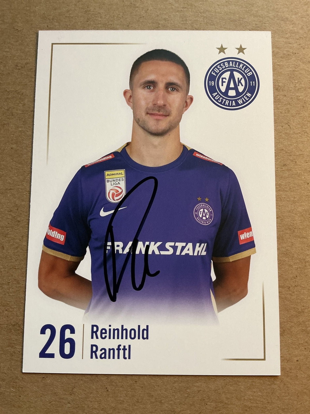 Reinhold Ranftl, Austria 🇦🇹 FK Austria Wien 2023/24 hand signed - Autographs-World
