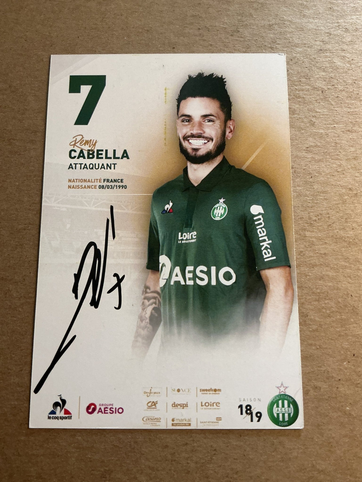 Remy Cabella, France 🇫🇷 AS Saint-Etienne 2018/19 hand signed - Autographs-World