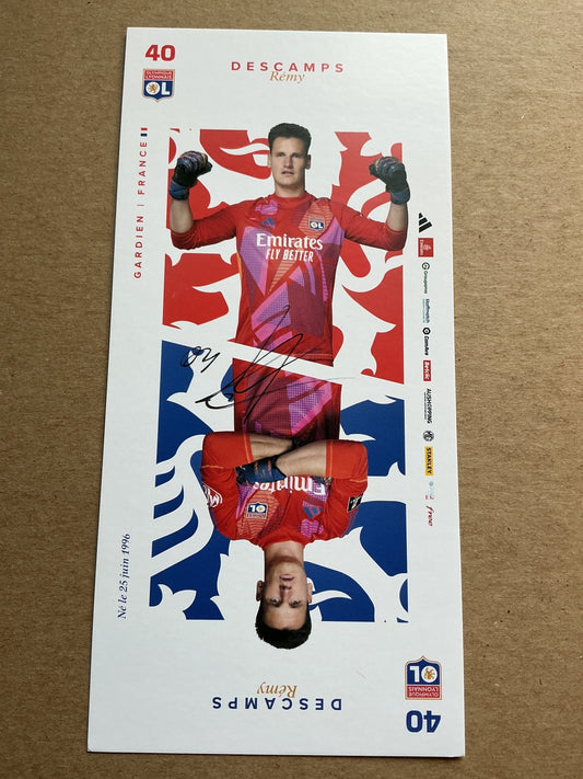 Remy Descamps, France 🇫🇷 Olympique Lyon 2024/25 hand signed - Autographs-World