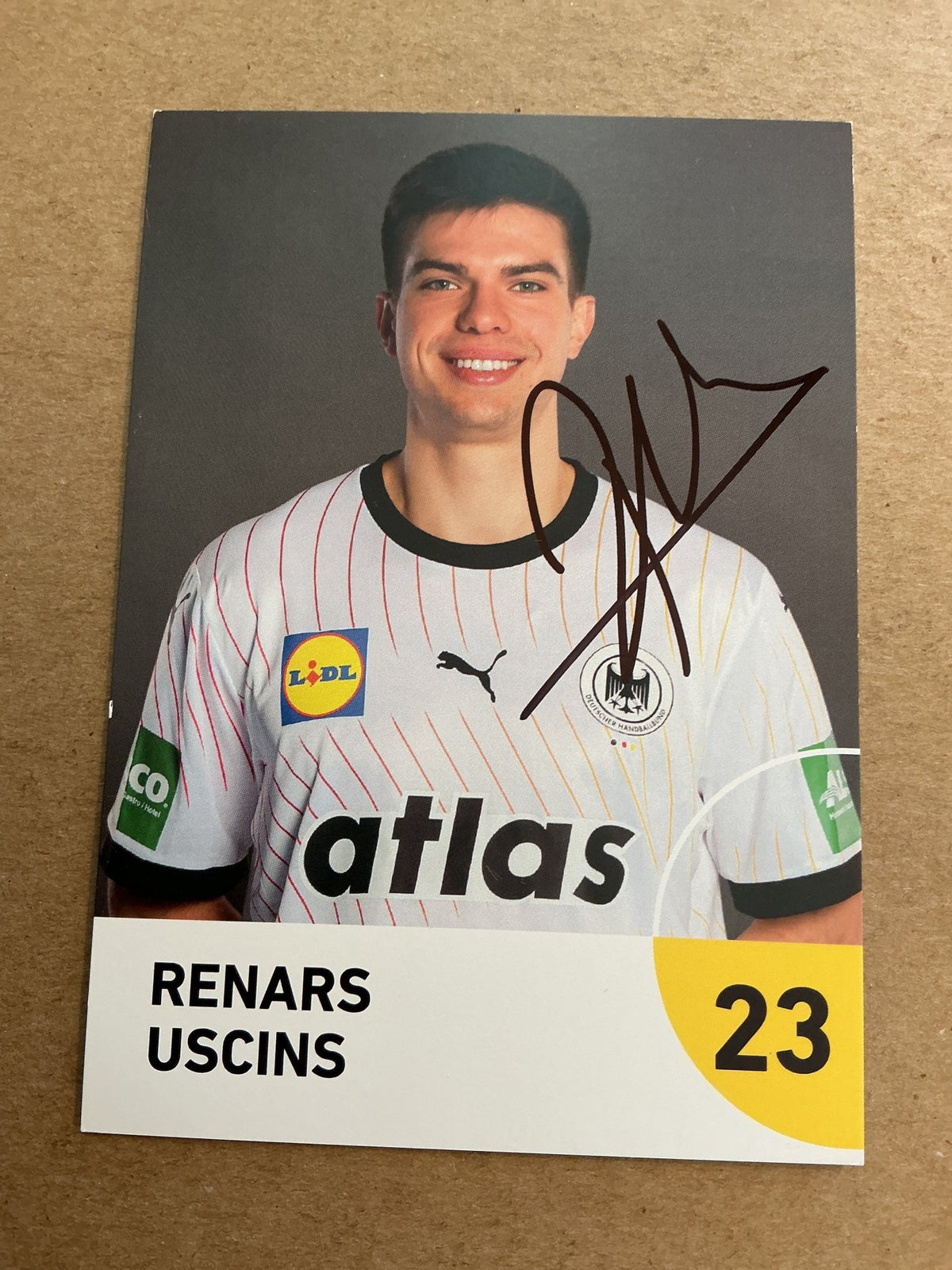 Renars Uscins, Germany 🇩🇪 Handball Sports 2025 hand signed - Autographs-World