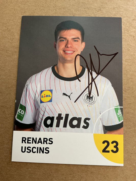 Renars Uscins, Germany 🇩🇪 Handball Sports 2025 hand signed - Autographs-World