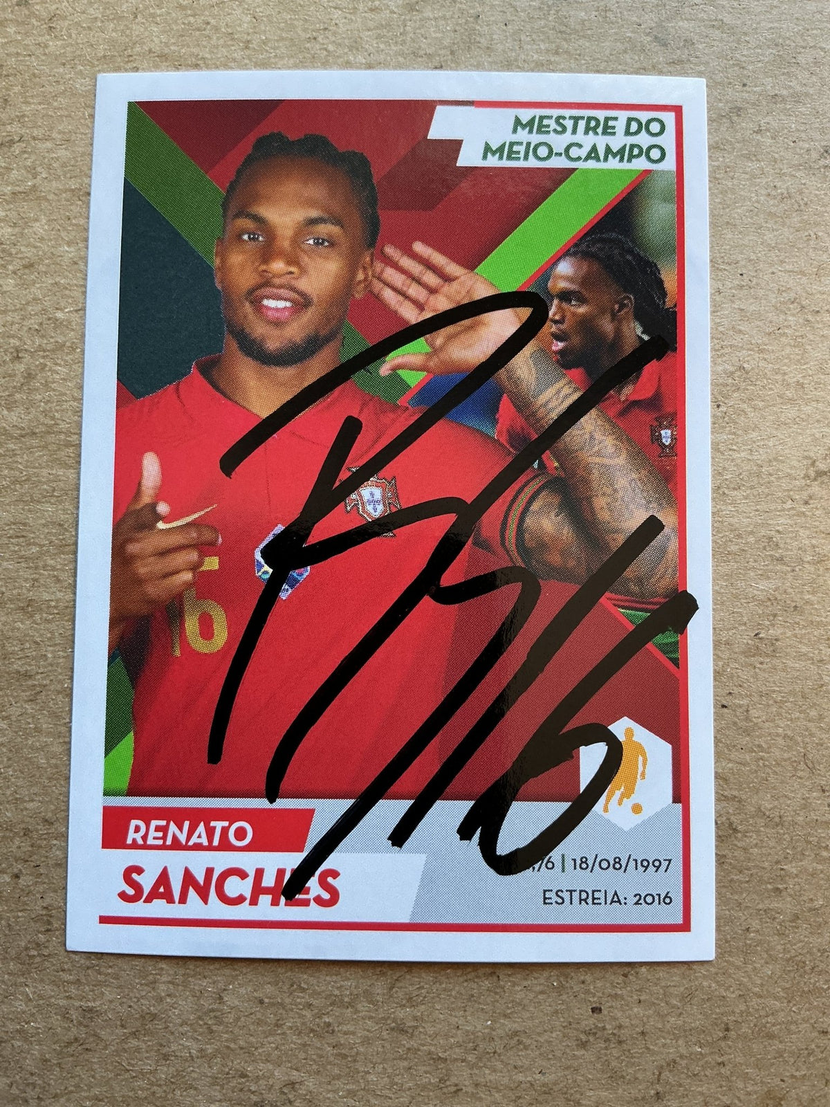 Renato Sanches, Portugal 🇵🇹 UEFA Euro 2020 Panini hand signed - Autographs-World