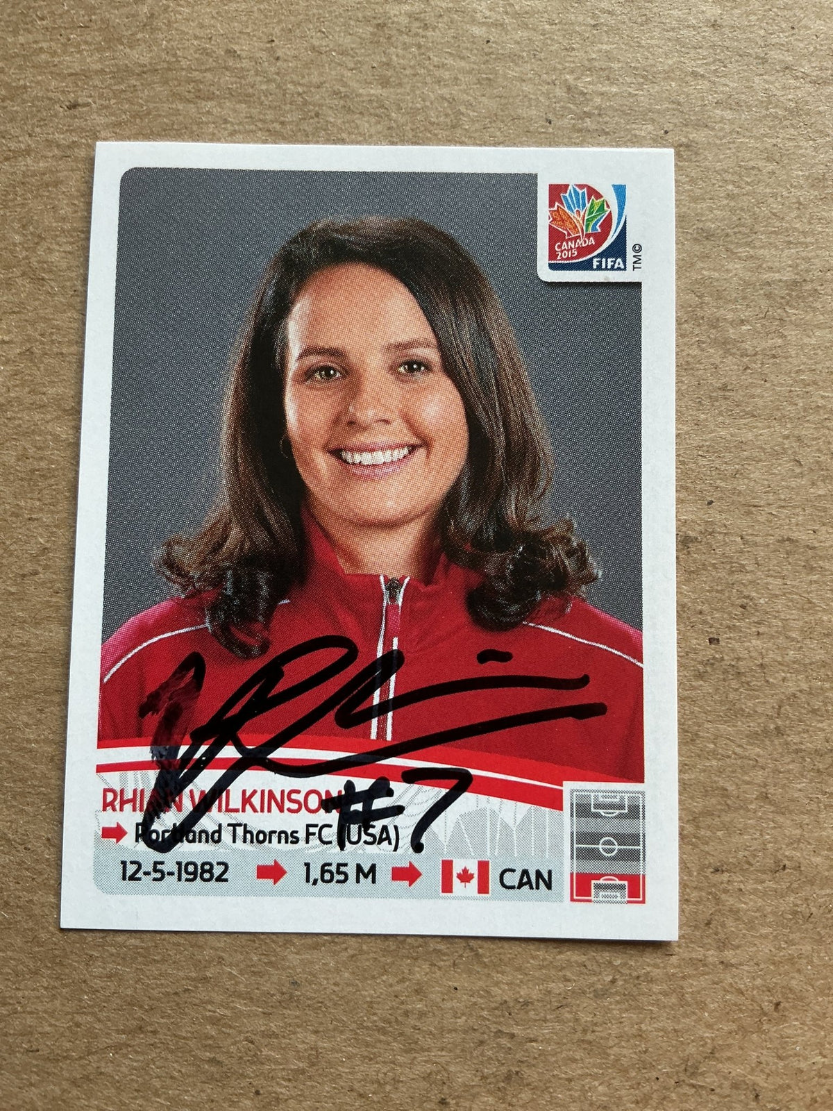 Rhian Wilkinson, Canada 🇨🇦 FIFA Women’s World Cup 2015 Panini hand signed - Autographs-World