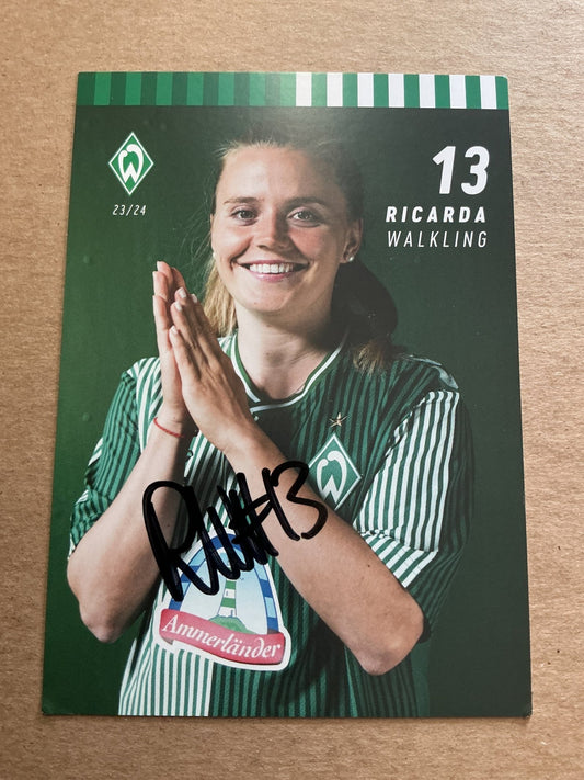 Ricarda Walkling, Germany 🇩🇪 SV Werder Bremen 2023/24 hand signed - Autographs-World
