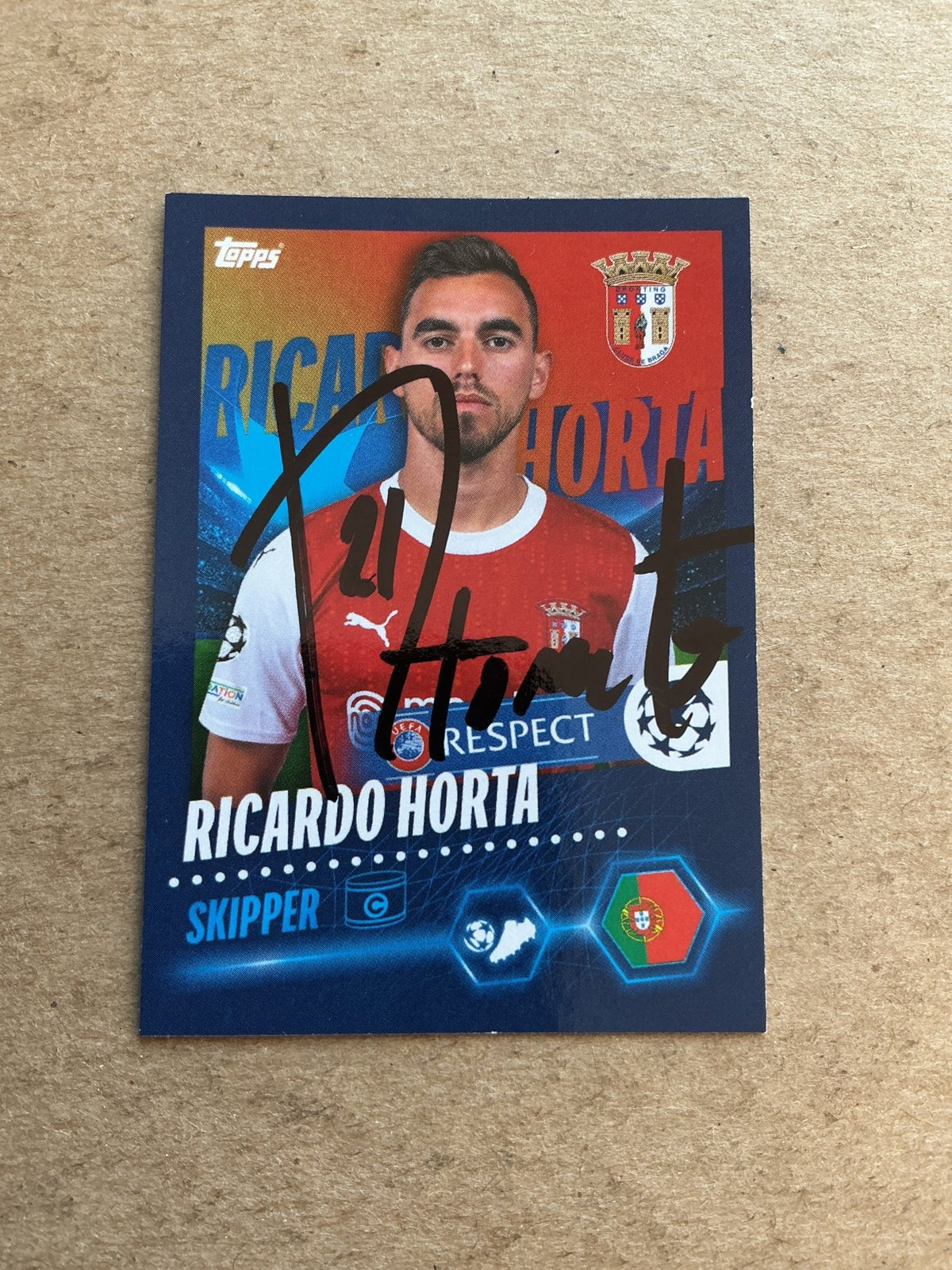 Ricardo Horta, Portugal 🇵🇹 SC Braga 2023/24 Topps hand signed - Autographs-World
