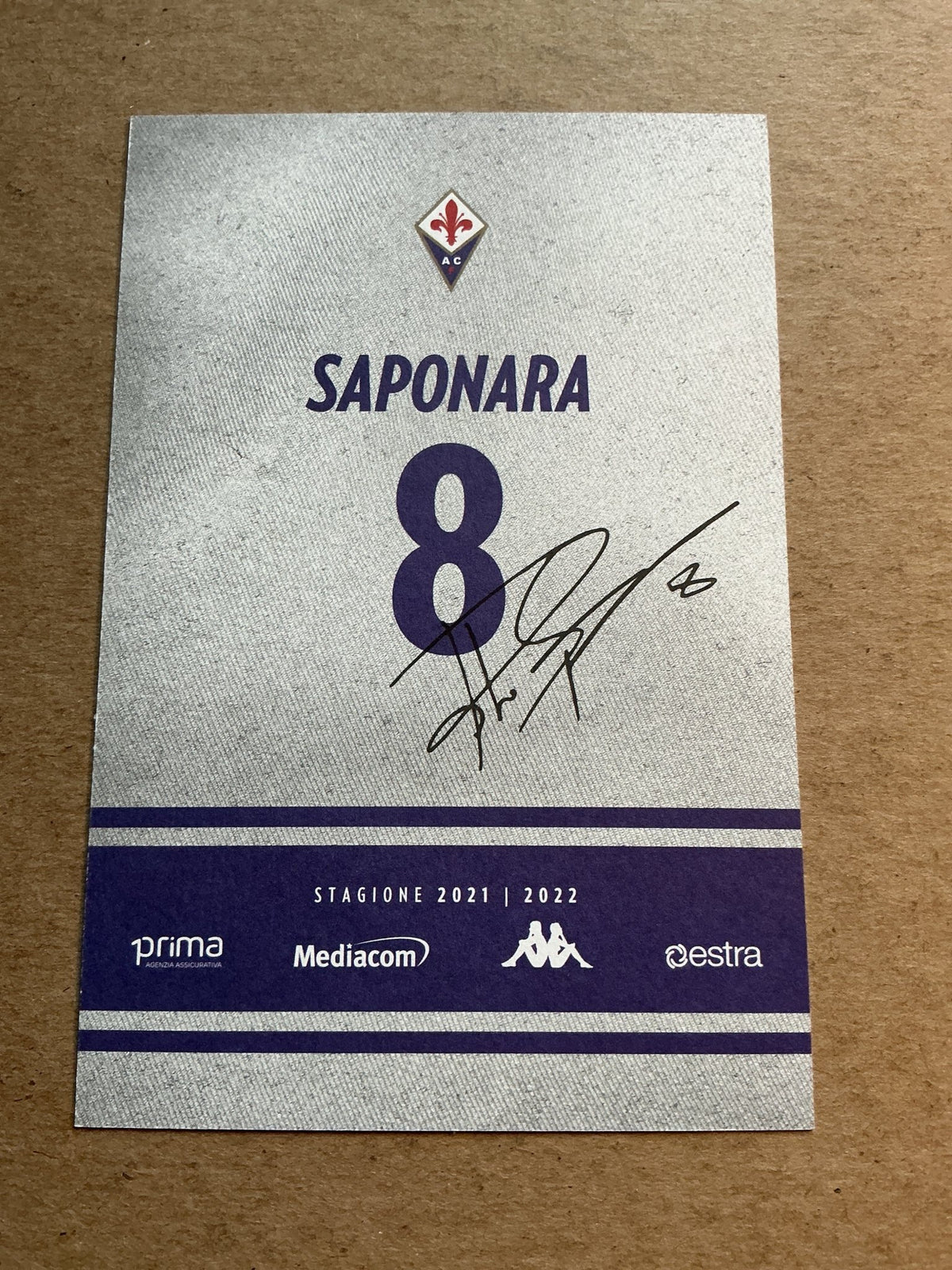 Riccardo Saponara, Italy 🇮🇹 ACF Fiorentina 2021/22 hand signed - Autographs-World