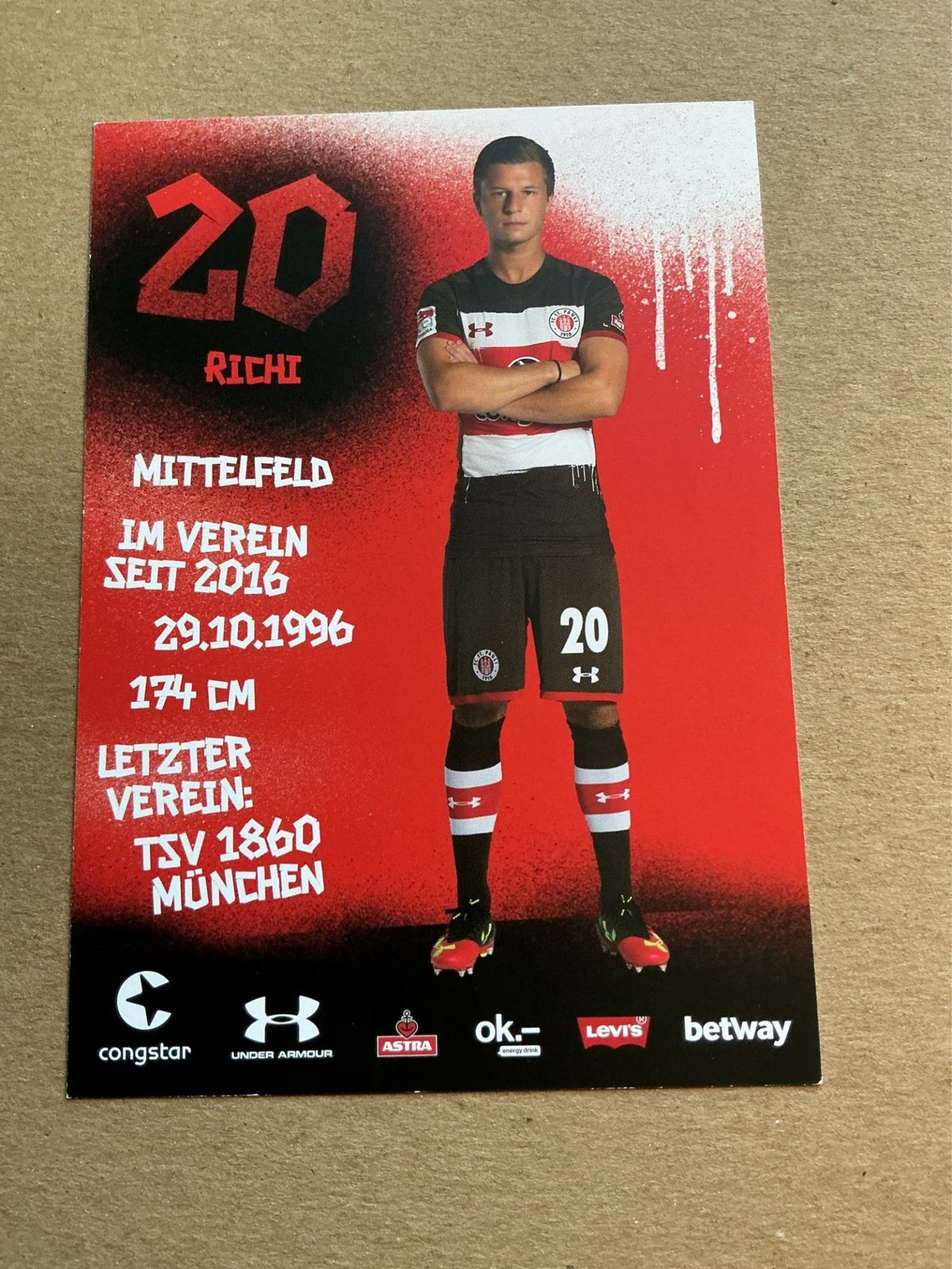 Richard Neudecker, Germany 🇩🇪 FC St.Pauli 2018/19 hand signed - Autographs-World