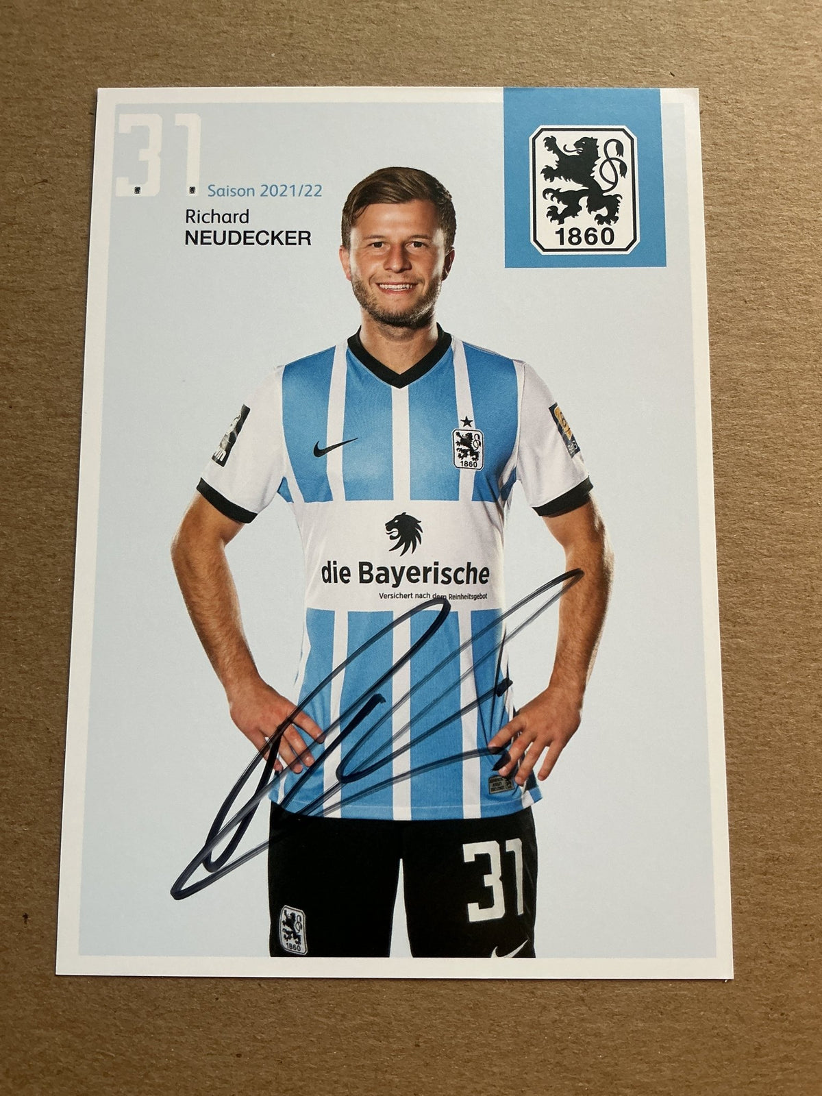 Richard Neudecker, Germany 🇩🇪 TSV 1860 München 2021/22 hand signed - Autographs-World