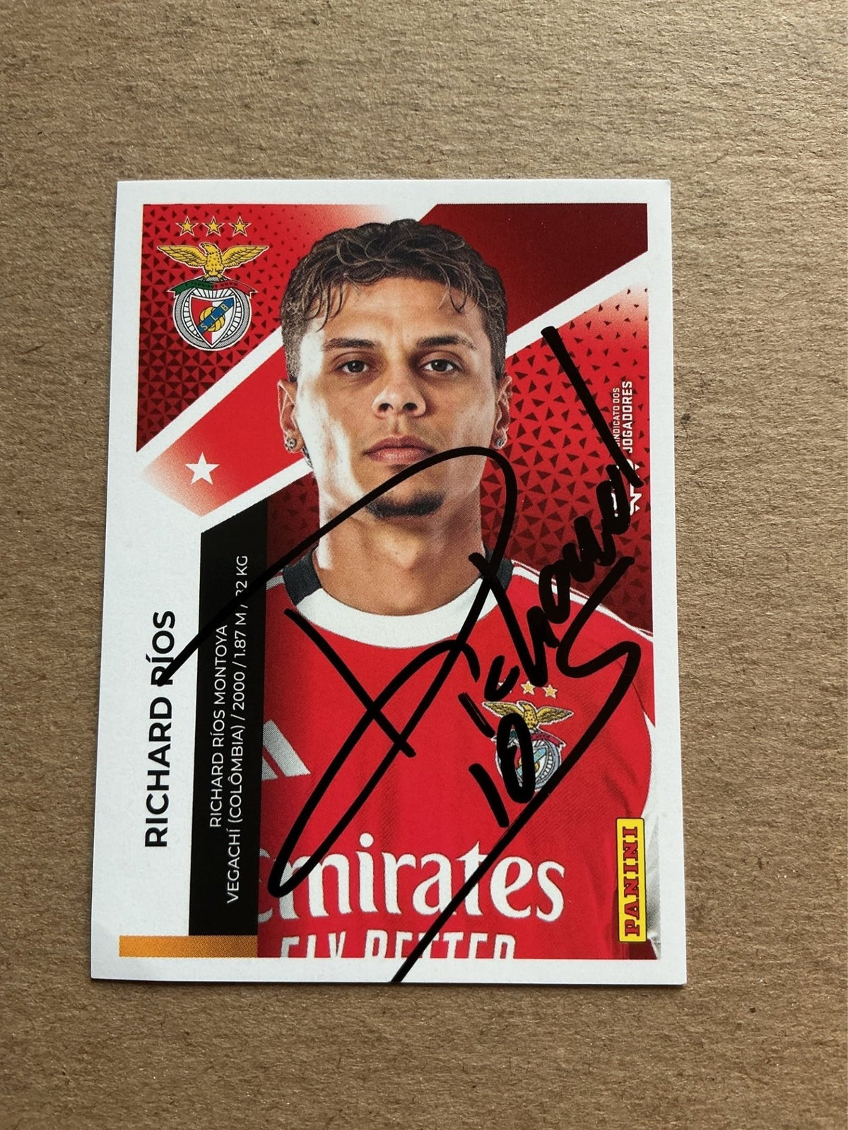 Richard Ríos, Colombia 🇨🇴 SL Benfica 2025/26 Panini hand signed - Autographs-World