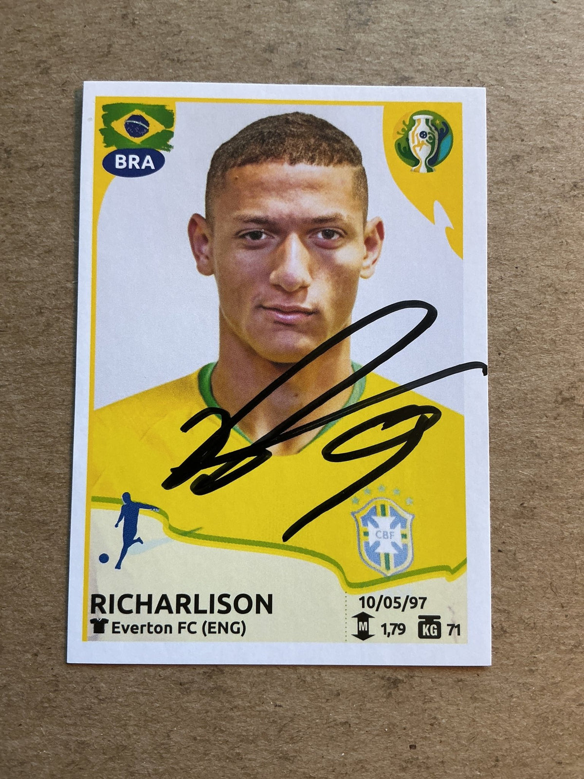Richarlison, Brazil 🇧🇷 Copa America 2019 Panini hand signed - Autographs-World