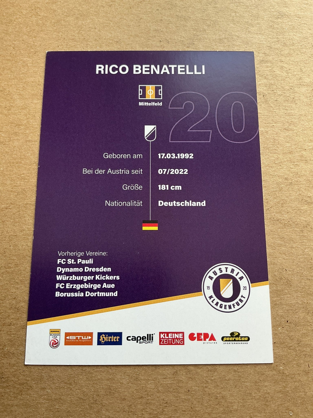 Rico Benatelli, Germany 🇩🇪 Austria Klagenfurt 2023/24 hand signed - Autographs-World