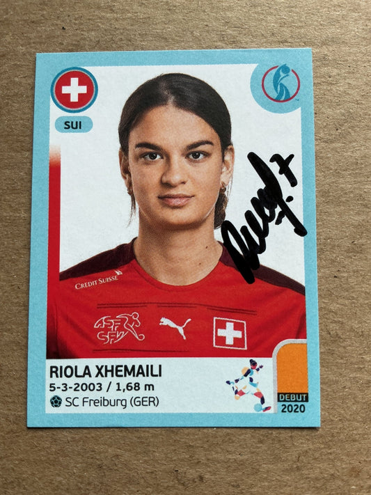 Riola Xhemali, Switzerland 🇨🇭 UEFA Women’s Euro Cup 2022 Panini hand signed - Autographs-World