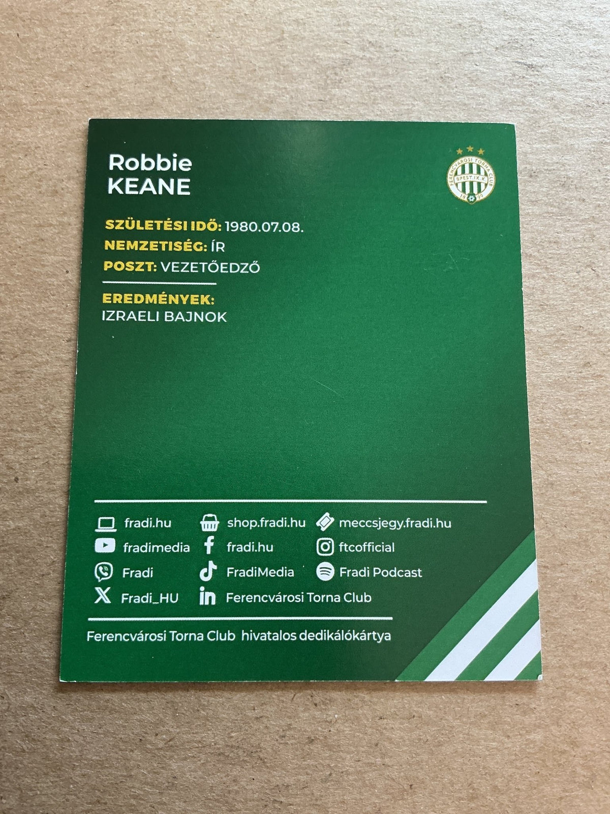Robbie Keane, Ireland 🇮🇪 Ferencvaros TC 2024/25 hand signed - Autographs-World