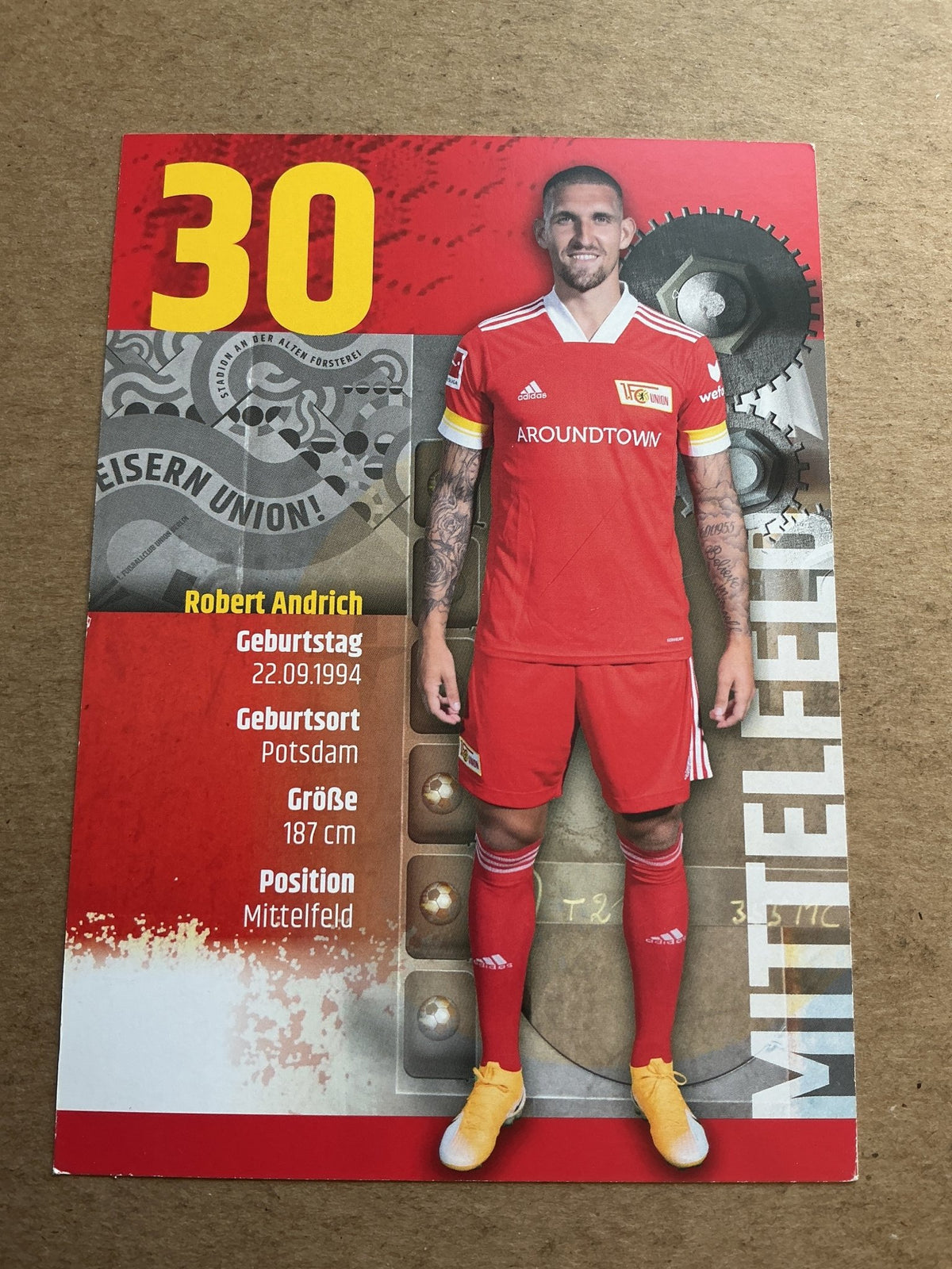 Robert Andrich, Germany 🇩🇪 1.FC Union Berlin 2020/21 hand signed - Autographs-World