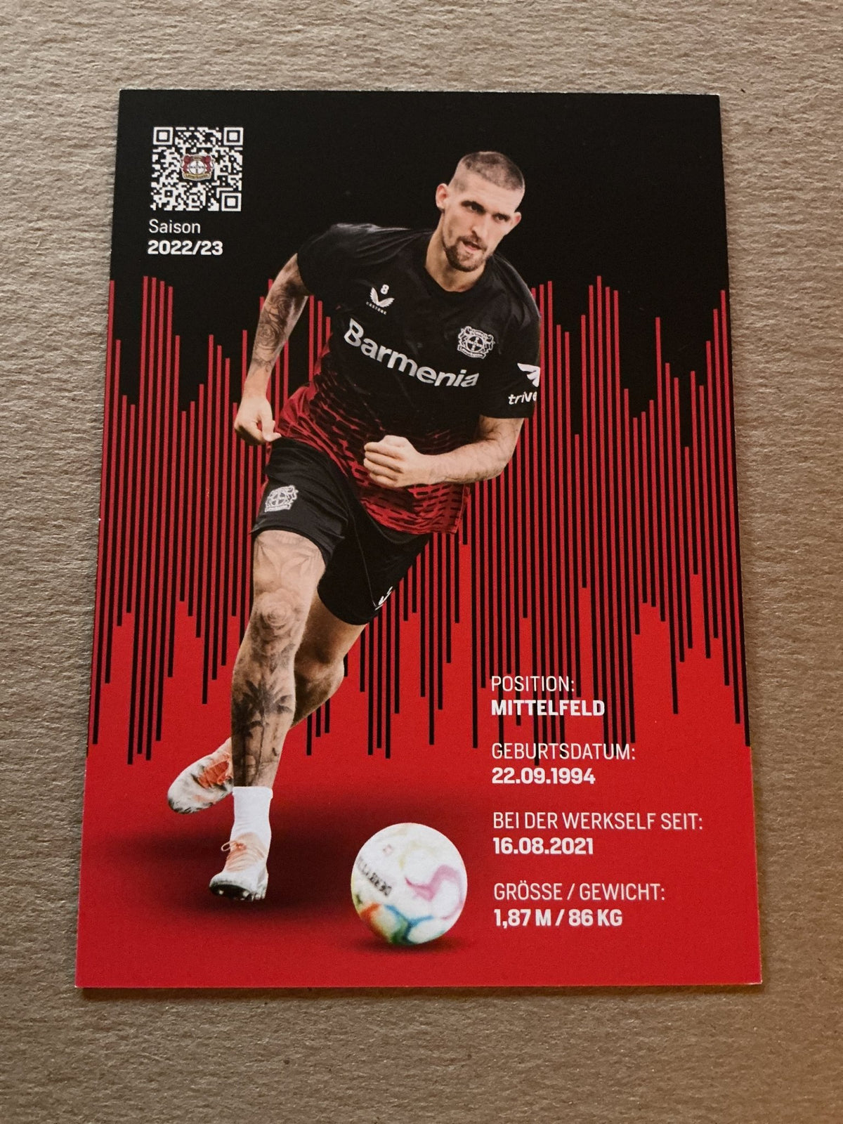 Robert Andrich, Germany 🇩🇪 Bayer 04 Leverkusen 2022/23 hand signed - Autographs-World