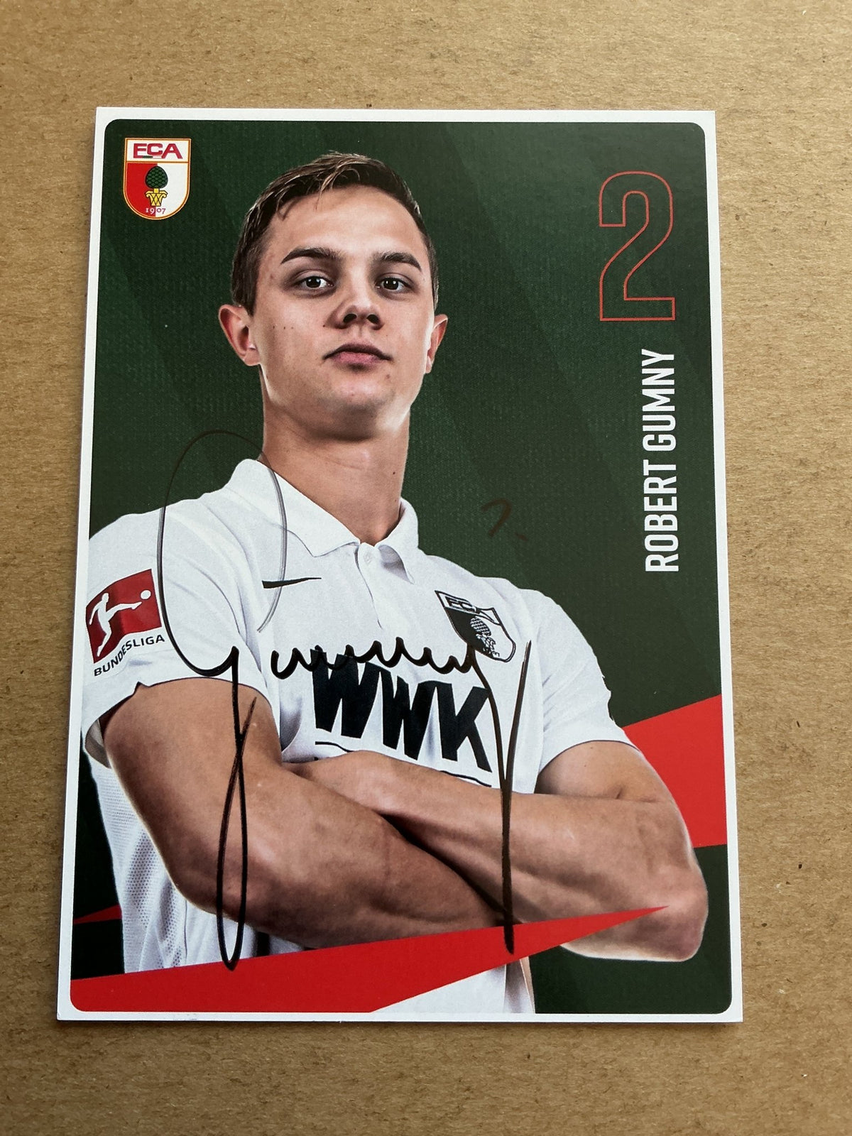 Robert Gumny, Poland 🇵🇱 FC Augsburg 2020/21 hand signed - Autographs-World