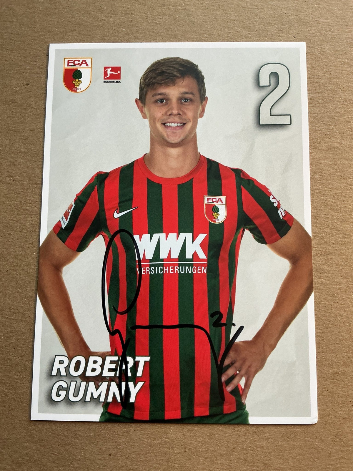Robert Gumny, Poland 🇵🇱 FC Augsburg 2021/22 hand signed - Autographs-World