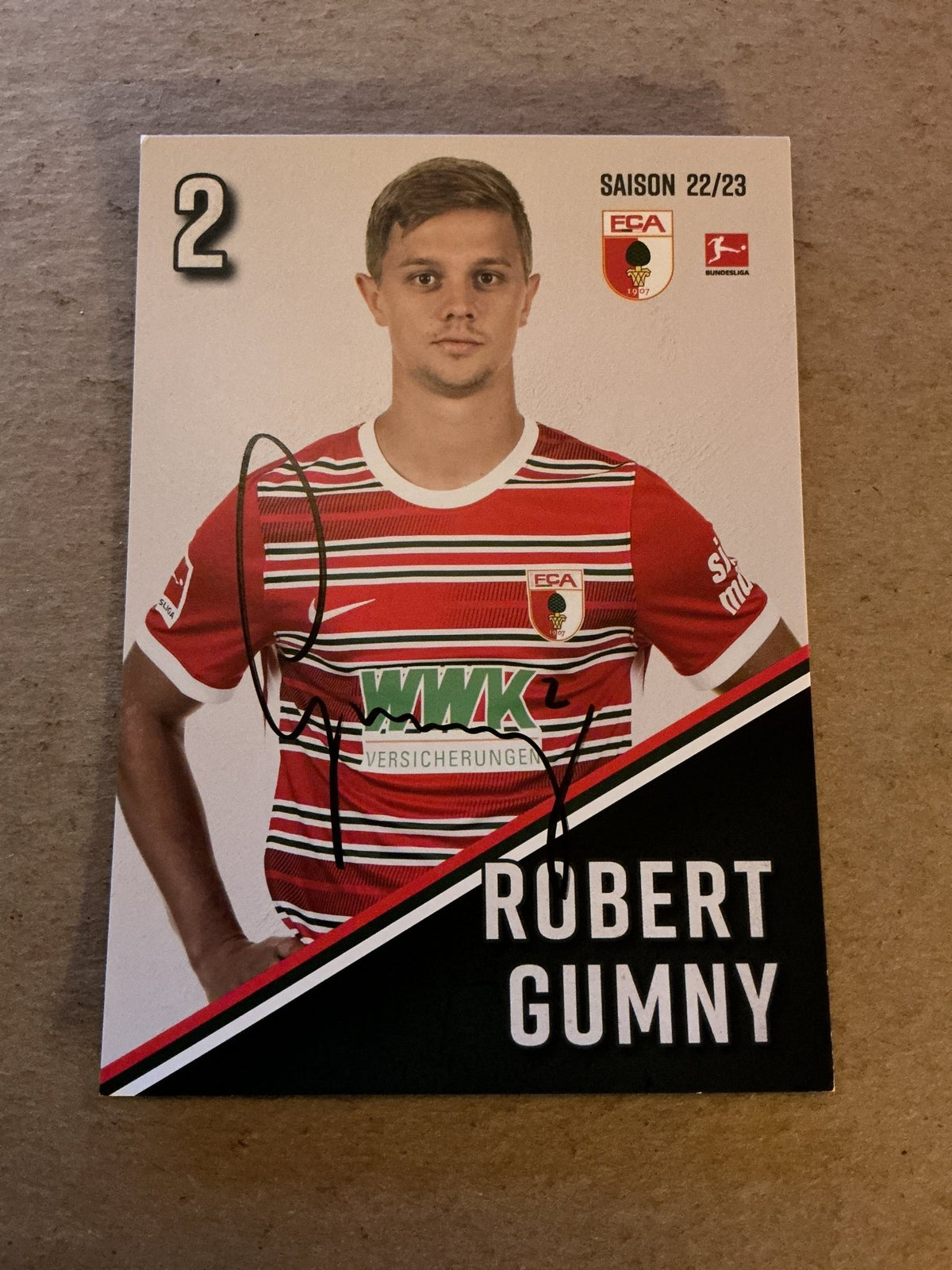 Robert Gumny, Poland 🇵🇱 FC Augsburg 2022/23 hand signed - Autographs-World