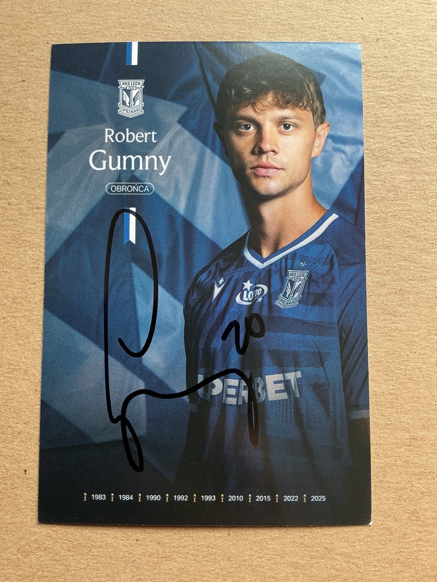 Robert Gumny, Poland 🇵🇱 Lech Poznán 2025/26 hand signed - Autographs-World