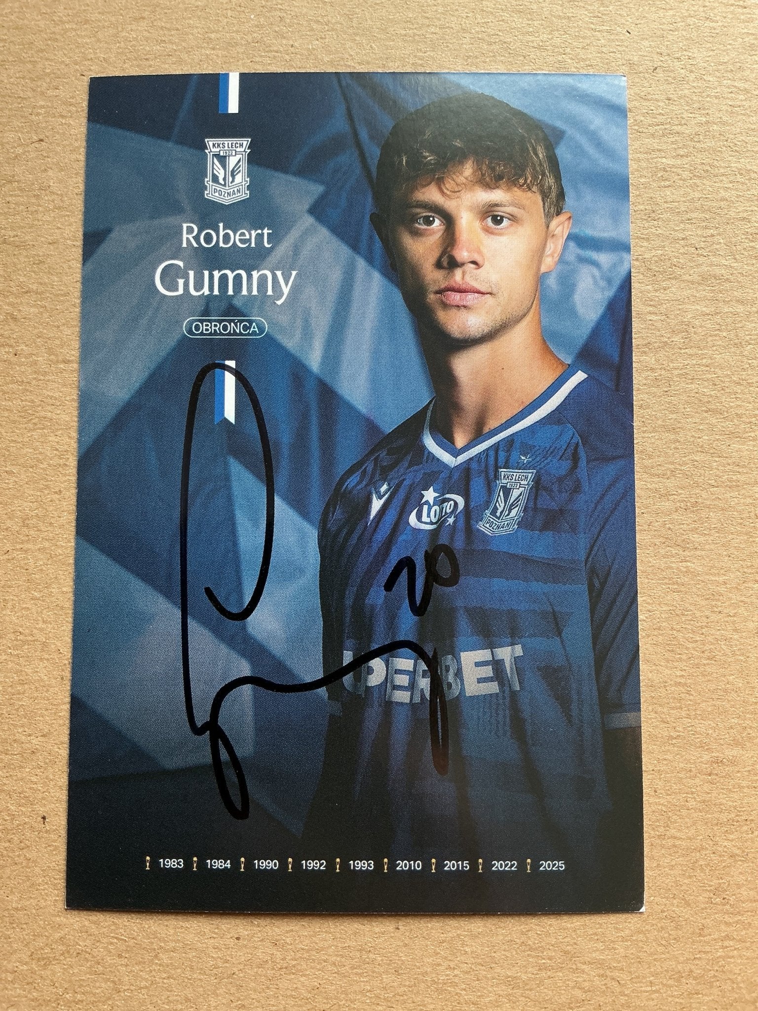 Robert Gumny, Poland 🇵🇱 Lech Poznán 2025/26 hand signed - Autographs-World