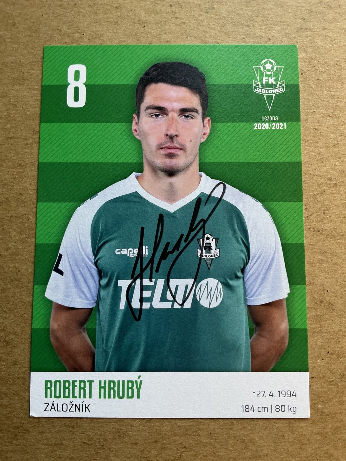 Robert Hrubý, Czech Republic 🇨🇿 FK Jablonec 2020/21 hand signed - Autographs-World