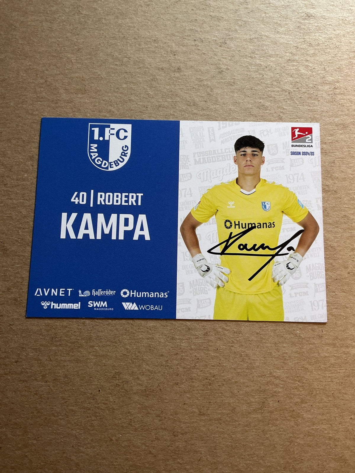 Robert Kampa, Germany 🇩🇪 1.FC Magdeburg 2024/25 hand signed - Autographs-World