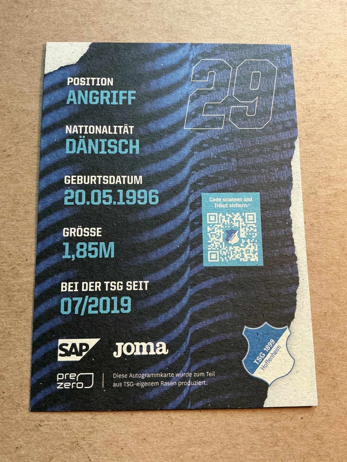 Robert Skov, Denmark 🇩🇰 TSG 1899 Hoffenheim 2021/22 hand signed - Autographs-World