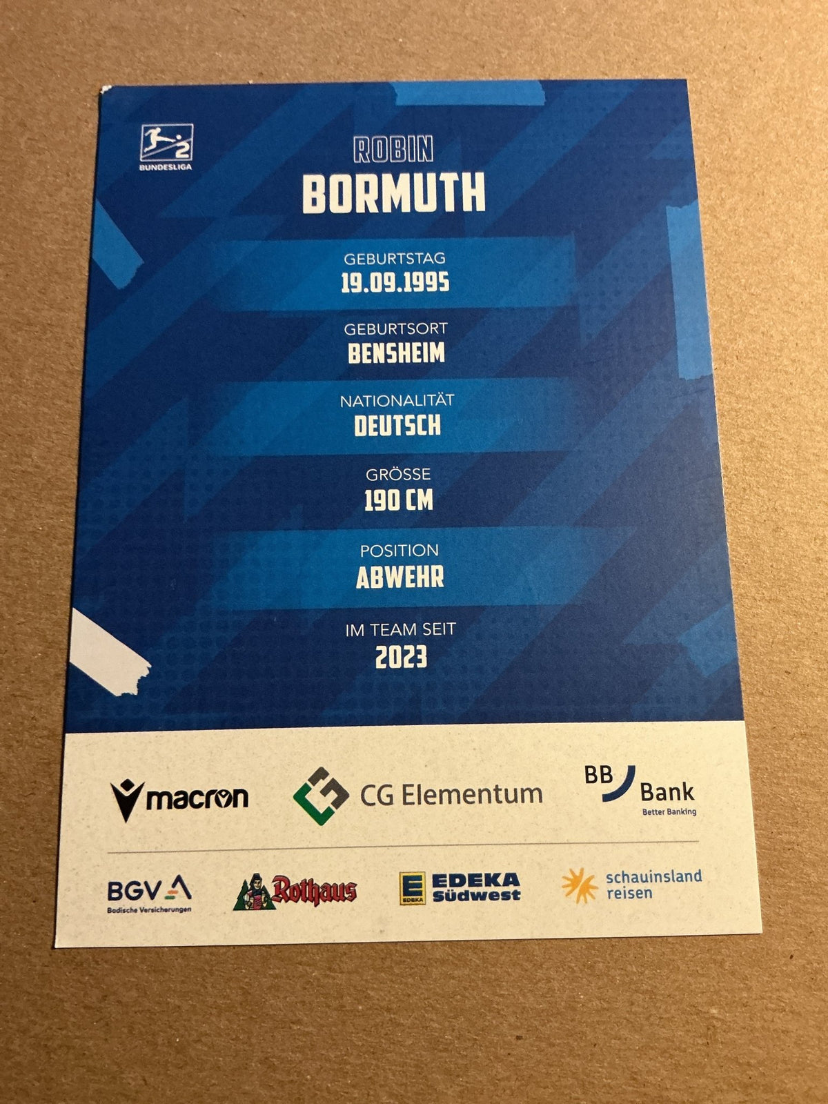Robin Bormuth, Germany 🇩🇪 Karlsruher SC 2023/24 hand signed - Autographs-World