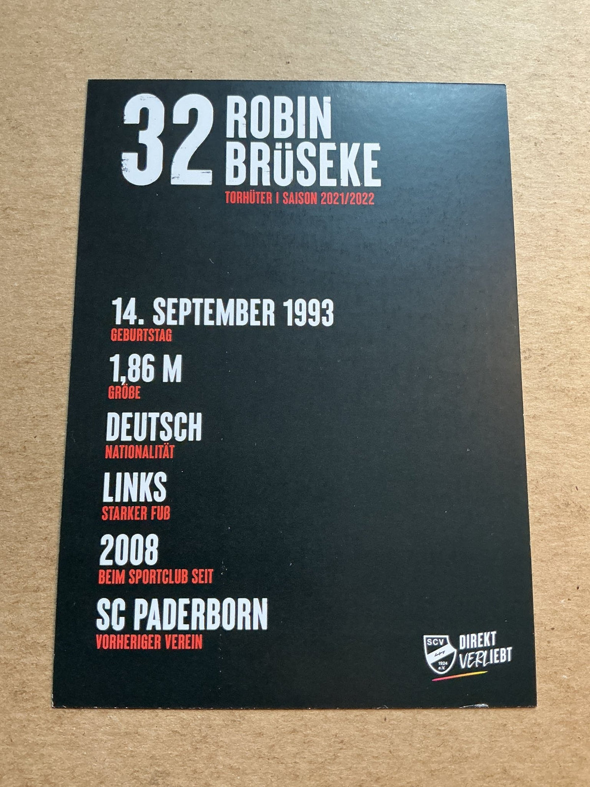 Robin Brüseke, Germany 🇩🇪 SC Verl 2021/22 hand signed - Autographs-World