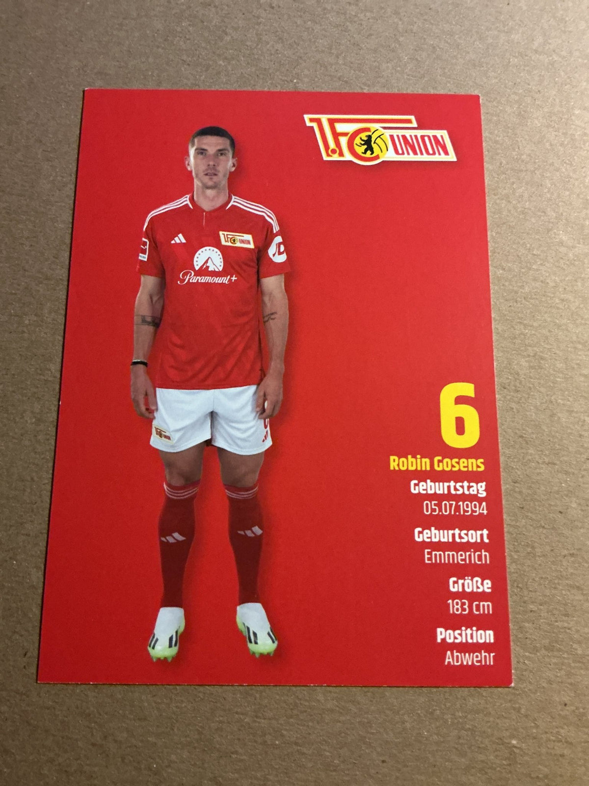 Robin Gosens, Germany 🇩🇪 1.FC Union Berlin 2023/24 hand signed - Autographs-World