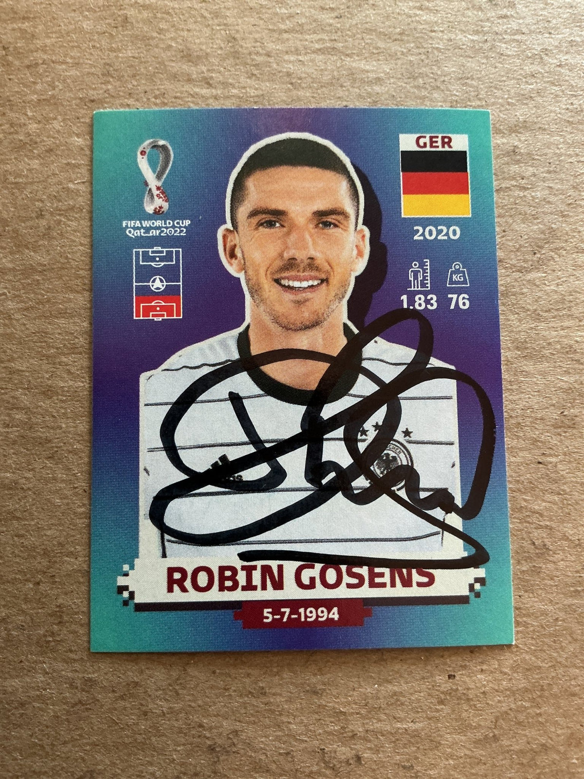 Robin Gosens, Germany 🇩🇪 FIFA World Cup 2022 Panini hand signed - Autographs-World