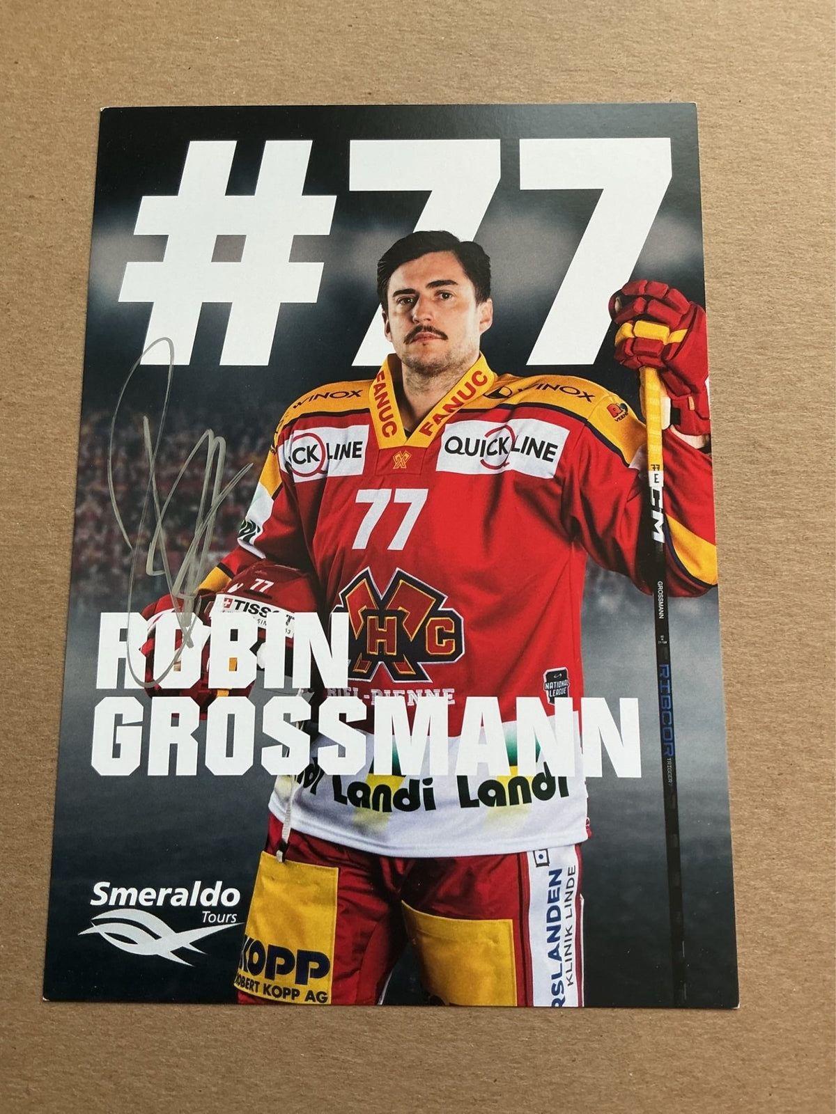 Robin Grossmann, Switzerland 🇨🇭 EHC Biel-Bienne 2023/24 hand signed - Autographs-World