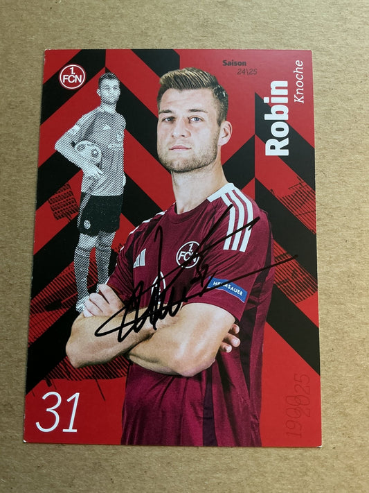 Robin Knoche, Germany 🇩🇪 1.FC Nürnberg 2024/25 hand signed - Autographs-World