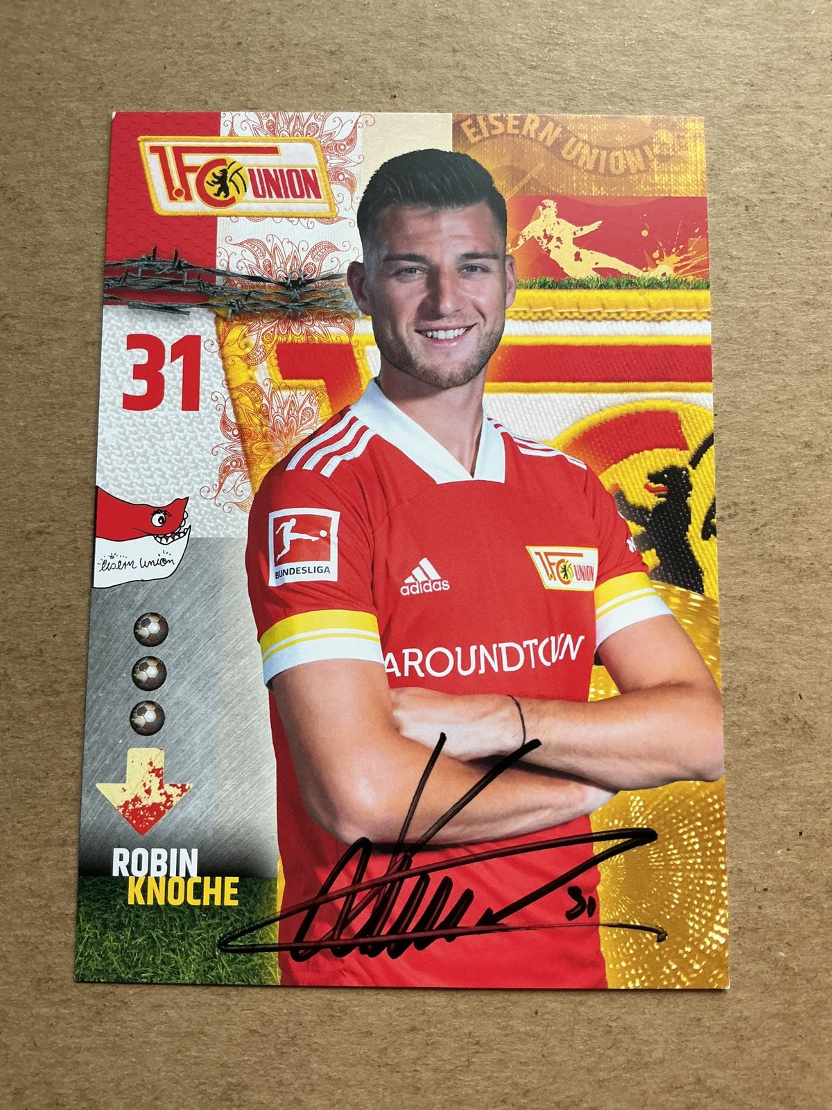 Robin Knoche, Germany 🇩🇪 1.FC Union Berlin 2020/21 hand signed - Autographs-World