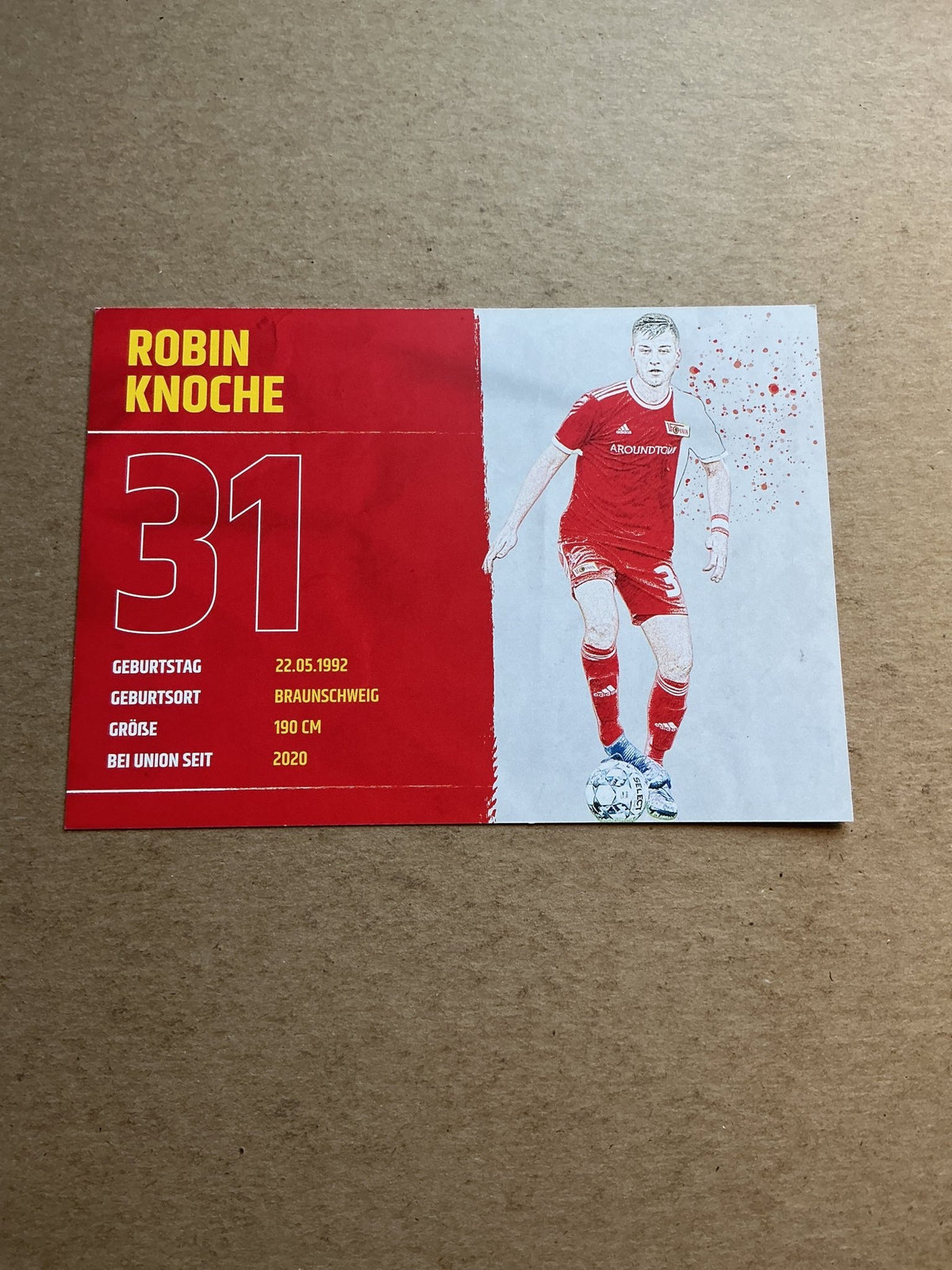Robin Knoche, Germany 🇩🇪 1.FC Union Berlin 2021/22 hand signed - Autographs-World