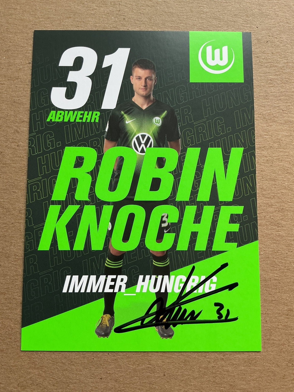 Robin Knoche, Germany 🇩🇪 VfL Wolfsburg 2019/20 hand signed - Autographs-World