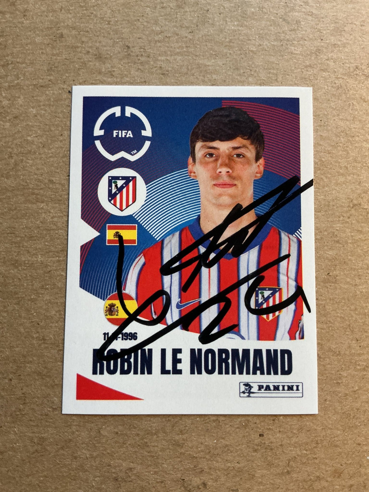 Robin Le Normand, Spain 🇪🇸 Atletico Madrid Club World Cup 2025 Panini hand signed - Autographs-World
