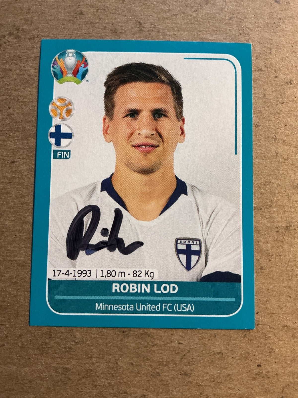 Robin Lod, Finland 🇫🇮 UEFA Euro 2020 Panini hand signed - Autographs-World