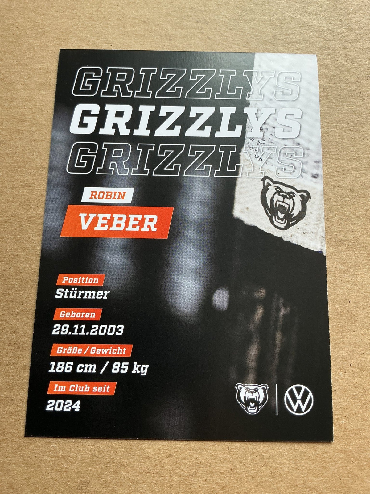 Robin Veber, Germany 🇩🇪 Grizzlys Wolfsburg 2024/25 hand signed - Autographs-World
