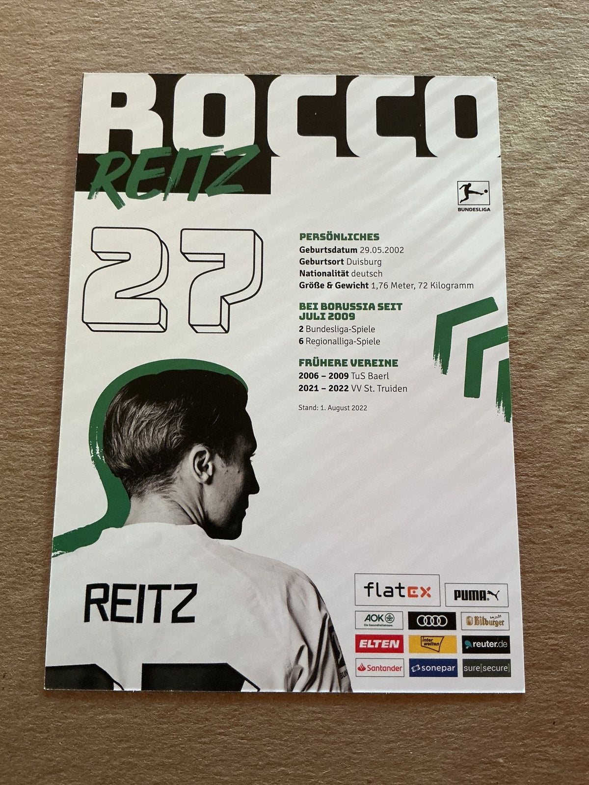Rocco Reitz, Germany 🇩🇪 Borussia Mönchengladbach 2022/23 hand signed - Autographs-World