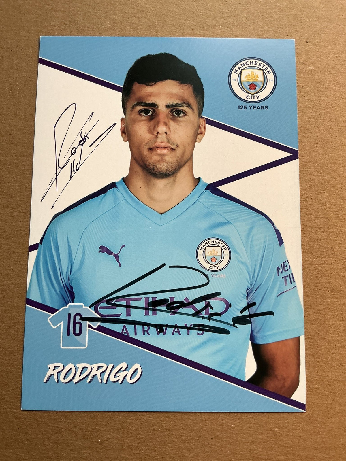 Rodri, Spain 🇪🇸 Manchester City 2019/20 hand signed - Autographs-World