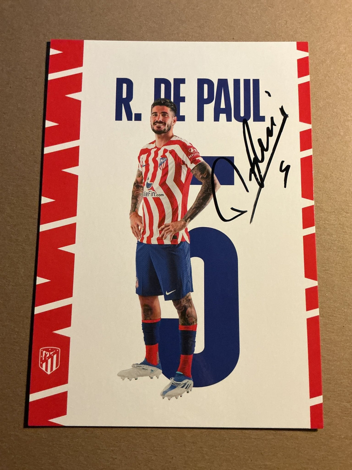 Rodrigo De Paul, Argentina 🇦🇷 Atletico Madrid 2022/23 hand signed - Autographs-World