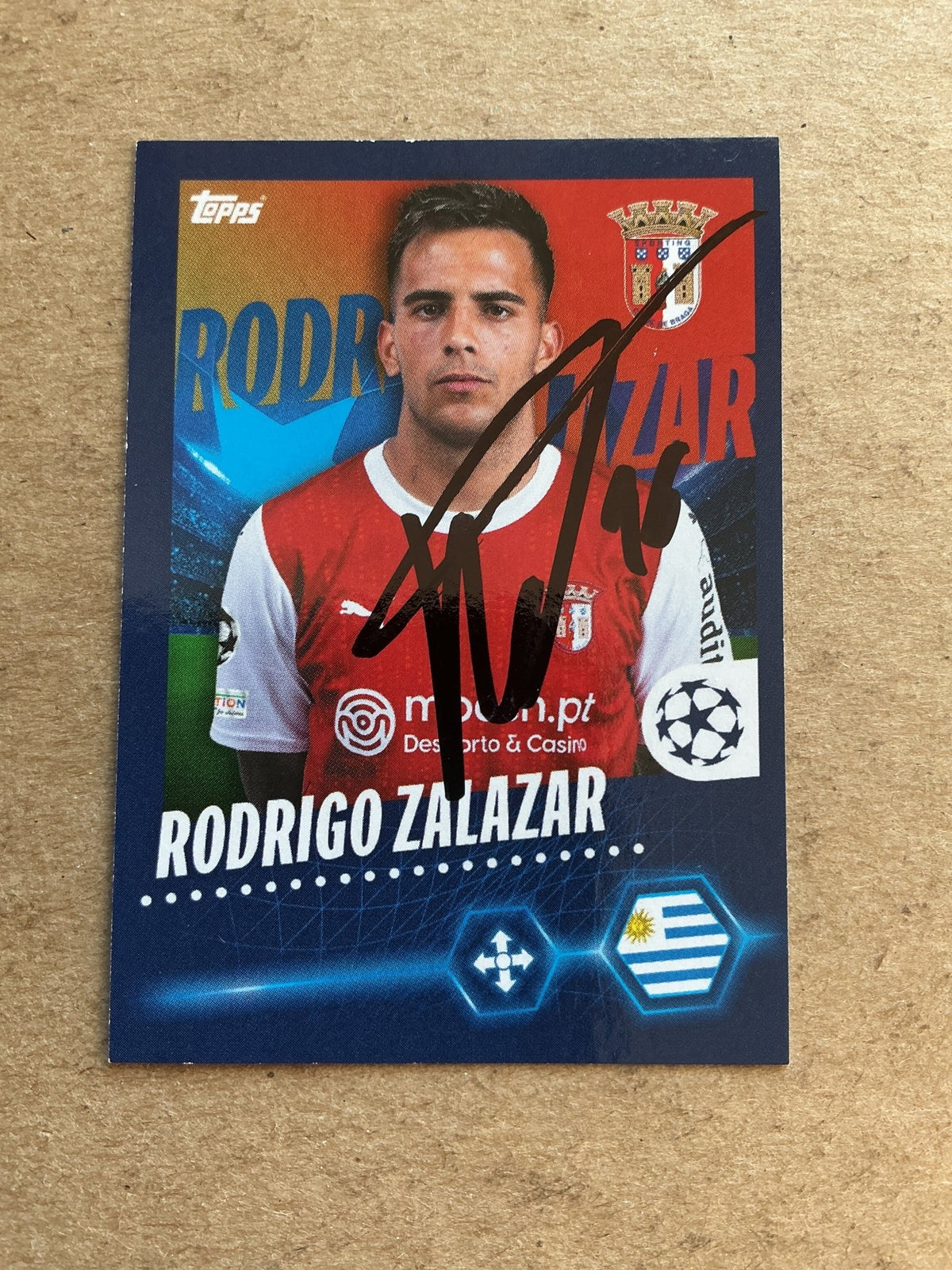 Rodrigo Zalazar, Uruguay 🇺🇾 SC Braga 2023/24 Topps hand signed - Autographs-World